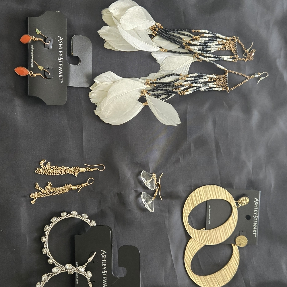 Ashley Stewart Elegant Earring Collection - Gold, Black, White, Orange